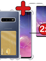 BTH BTH Samsung Galaxy S10 Hoesje Pashouder Met 2x Screenprotector