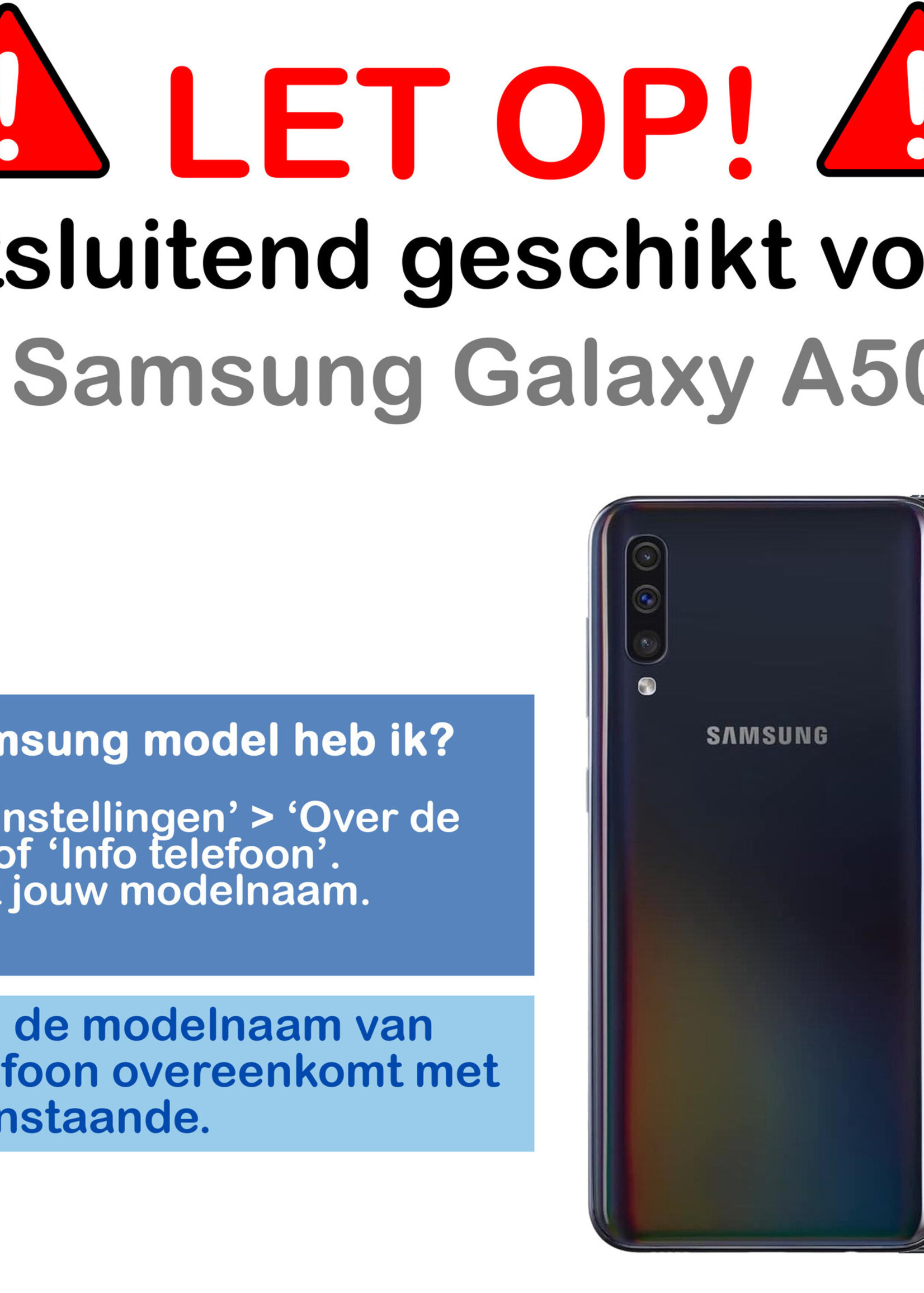 BTH Samsung A50 Hoesje Met Pasjeshouder - Samsung Galaxy A50 Hoesje Transparant Shock Proof Case - Samsung A50 Hoesje Met Kaarthouder