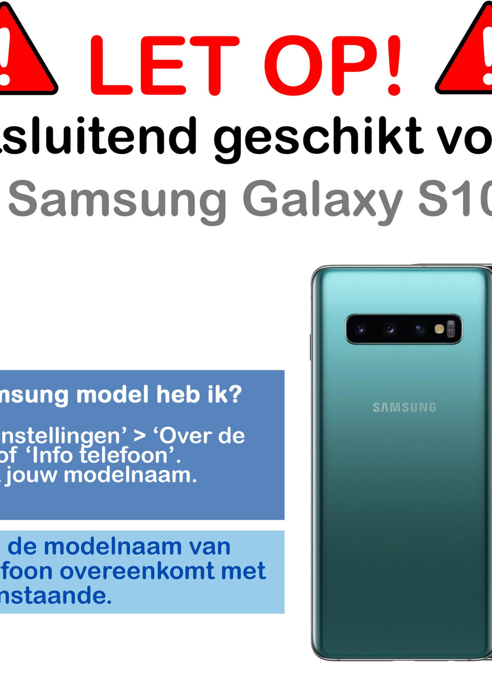 BTH Samsung S10 Hoesje Met Pasjeshouder - Samsung Galaxy S10 Hoesje Transparant Shock Proof Case - Samsung S10 Hoesje Met Kaarthouder