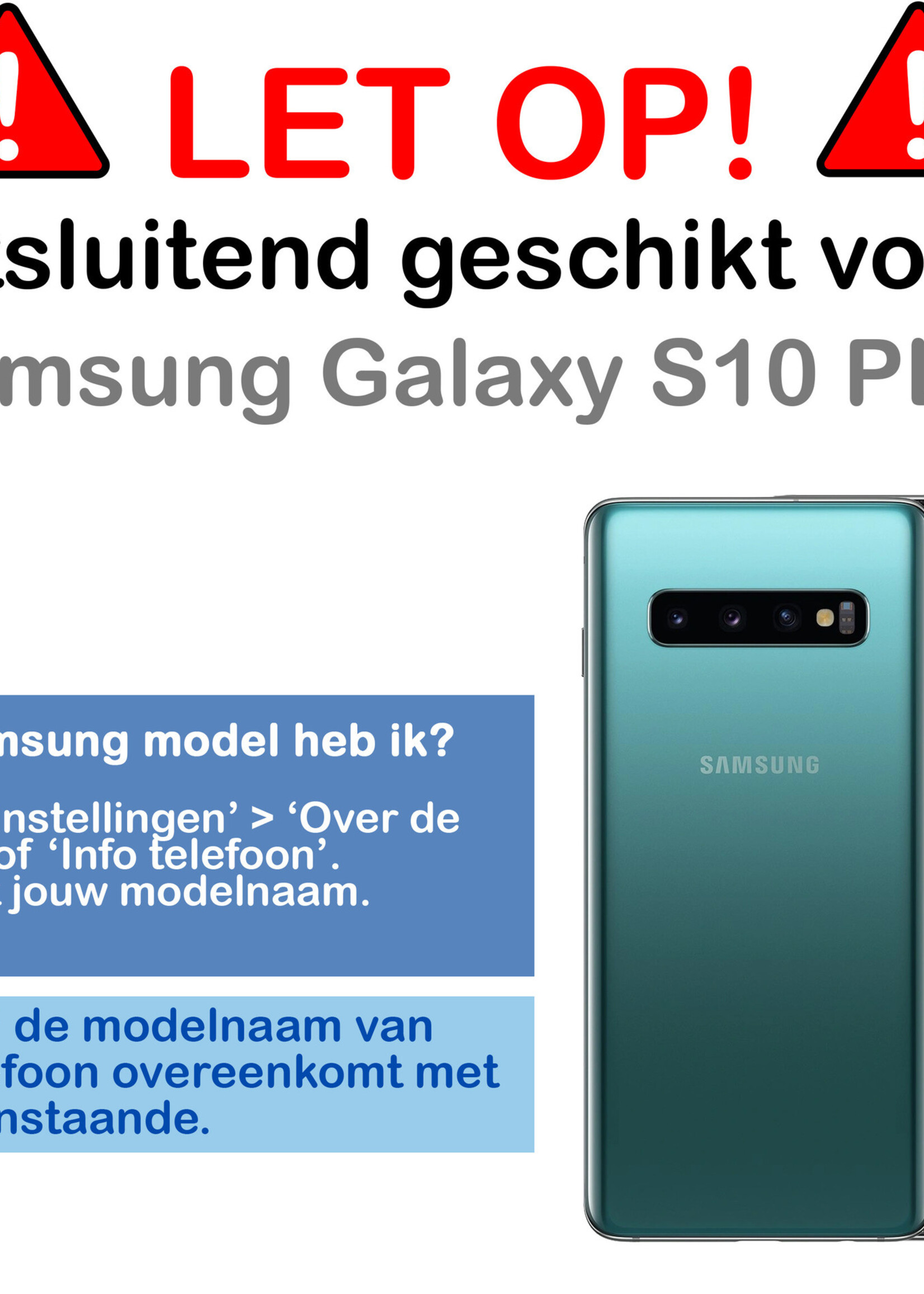 BTH Samsung S10 Plus Hoesje Met Pasjeshouder - Samsung Galaxy S10 Plus Hoesje Transparant Shock Proof Case - Samsung S10 Plus Hoesje Met Kaarthouder