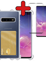 BTH BTH Samsung Galaxy S10Met Hoesje Pashouder Met Screenprotector