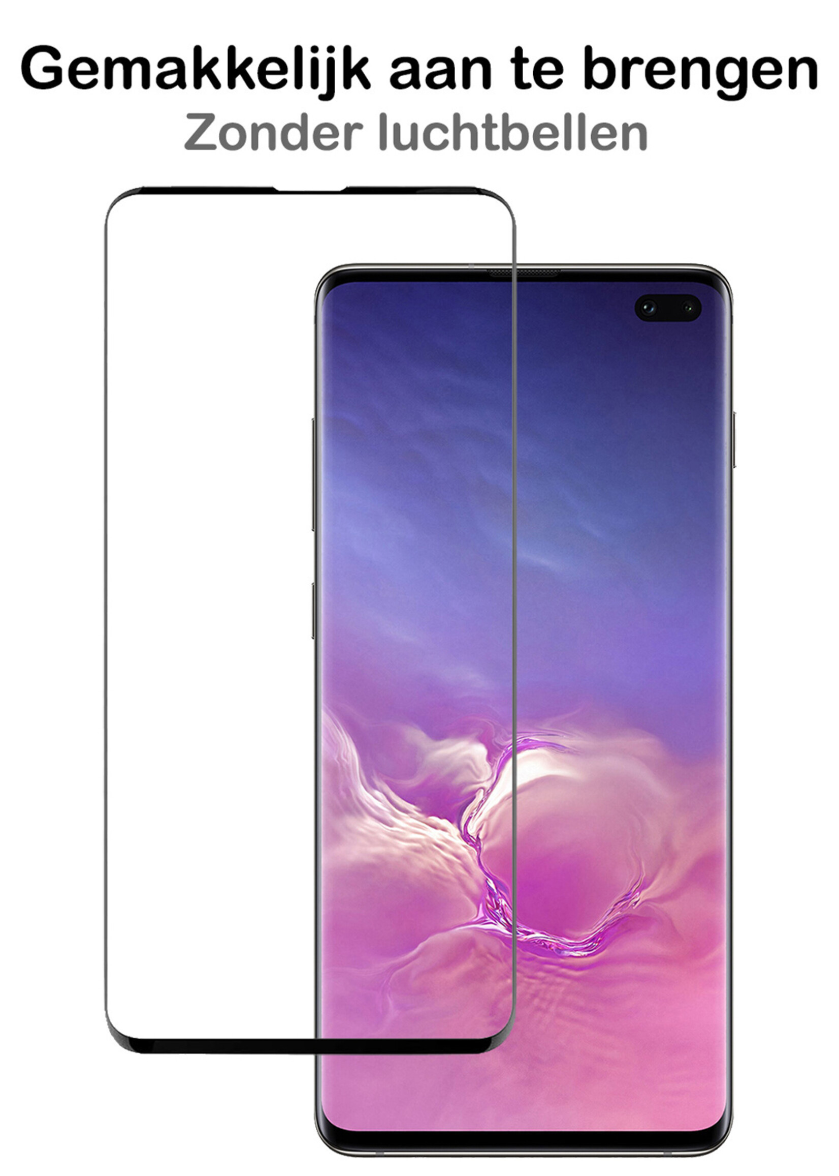 BTH Hoesje Geschikt voor Samsung S10 Plus Hoesje Met Pasjeshouder Siliconen Case Met Kaarthouder Met 2x Screenprotector - Hoes Geschikt voor Samsung Galaxy S10 Plus Hoesje Shock Proof Case - Transparant