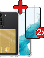 BTH BTH Samsung Galaxy S22 Plus Hoesje Pashouder Met 2x Screenprotector