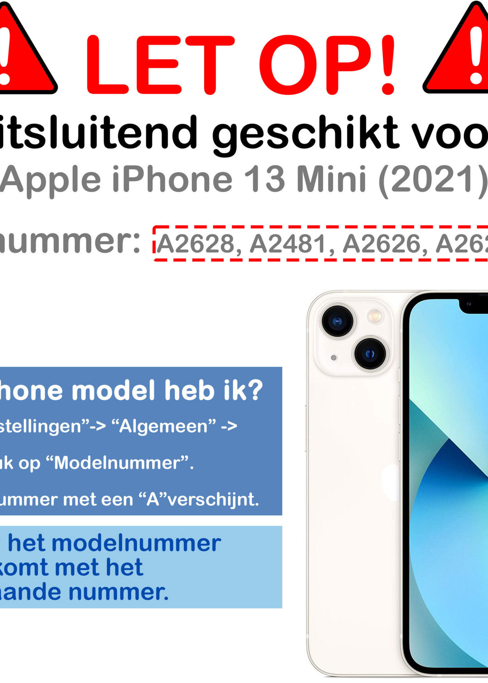 BTH Hoesje Geschikt voor iPhone 13 Mini Hoesje Met Pasjeshouder Siliconen Case Met Kaarthouder Met Screenprotector - Hoes Geschikt voor iPhone 13 Mini Hoesje Shock Proof Case - Transparant