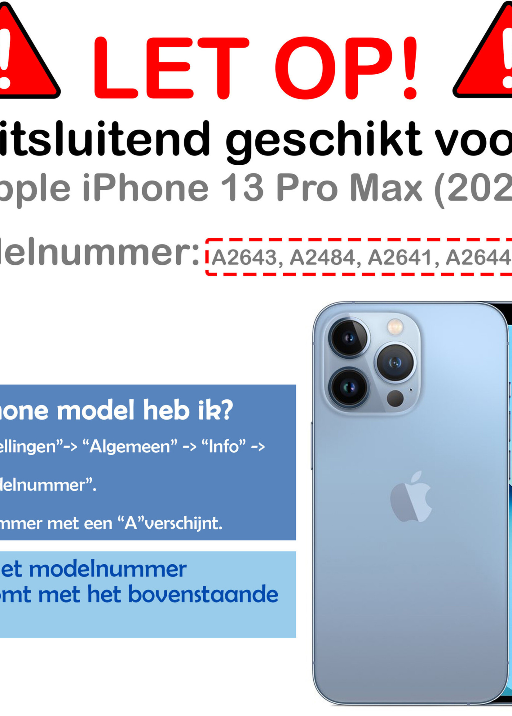 BTH Hoes voor iPhone 13 Pro Max Hoesje Met Pasjeshouder - Hoes voor iPhone 13 Pro Max Hoesje Transparant Shock Proof Case - Hoes voor iPhone 13 Pro Max Hoesje Met Kaarthouder