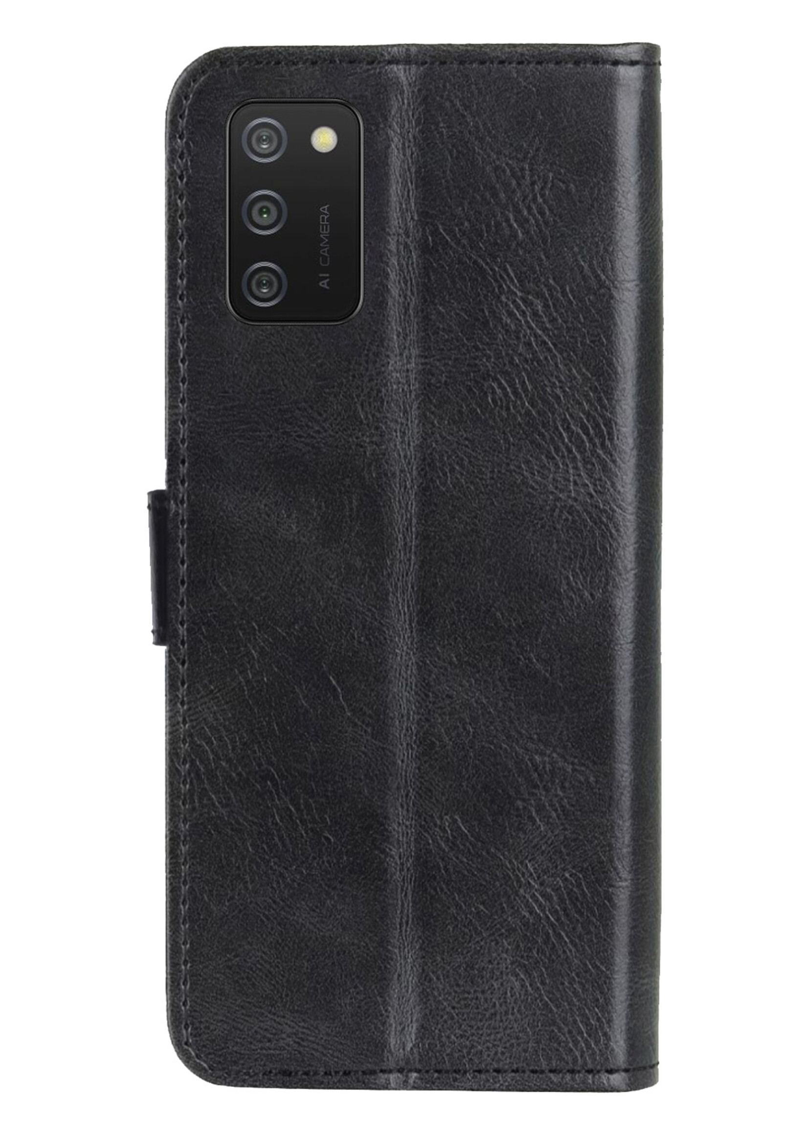BTH Samsung A02s Hoesje Book Case Hoes - Samsung Galaxy A02s Case Hoesje Portemonnee Cover - Samsung A02s Hoes Wallet Case Hoesje - Zwart