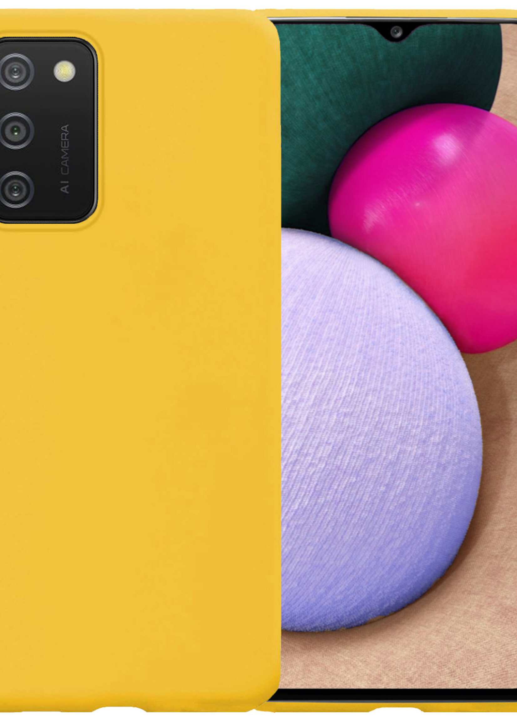 BTH Samsung Galaxy A02s Hoesje Siliconen Case Cover - Samsung A02s Hoesje Cover Hoes Siliconen - Geel