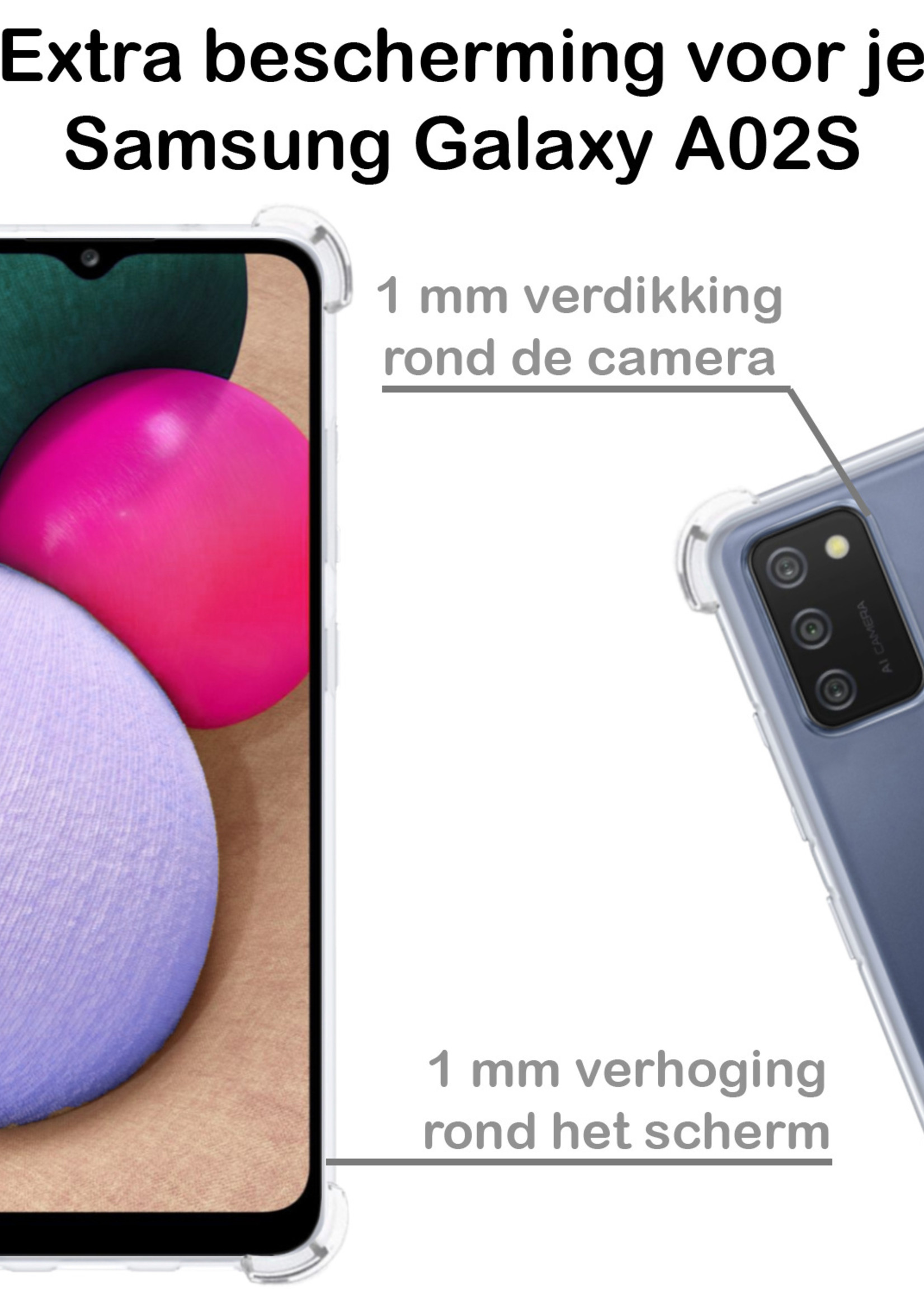 BTH Samsung A03s Hoesje Siliconen Shock Proof Case Transparant - Samsung Galaxy A03s Hoesje Transparant - Samsung Galaxy A03s Hoes Cover Case Shockproof