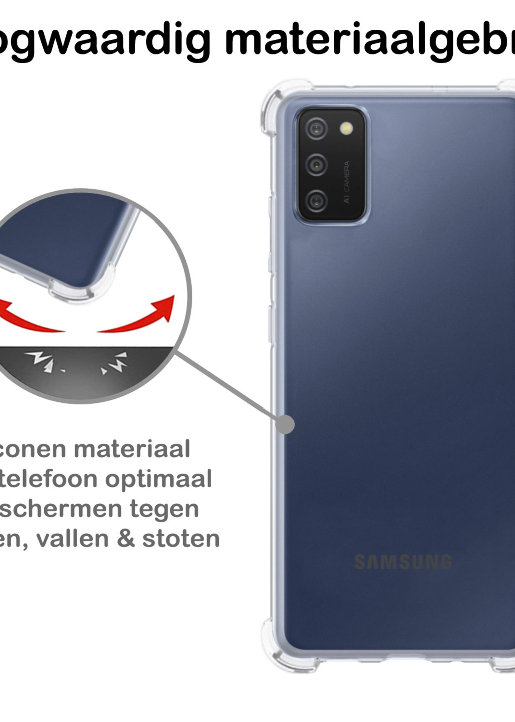 BTH Samsung A03s Hoesje Siliconen Shock Proof Case Transparant - Samsung Galaxy A03s Hoesje Transparant - Samsung Galaxy A03s Hoes Cover Case Shockproof