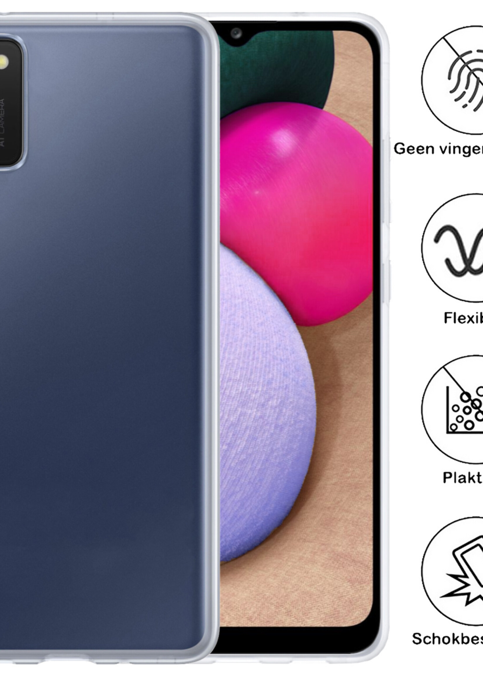 BTH Samsung Galaxy A03s Hoesje Siliconen Case Cover - Samsung A03s Hoesje Cover Hoes Siliconen - Transparant