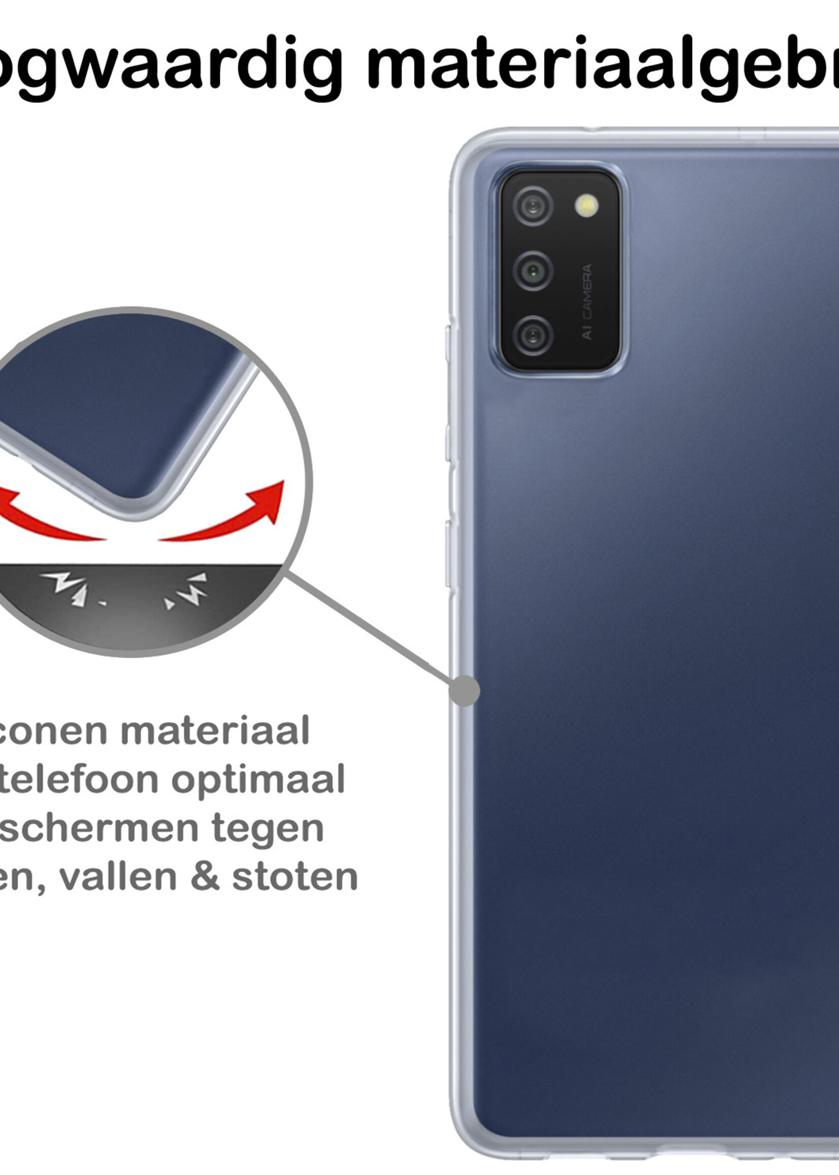 BTH Samsung Galaxy A03s Hoesje Siliconen Case Cover - Samsung A03s Hoesje Cover Hoes Siliconen - Transparant