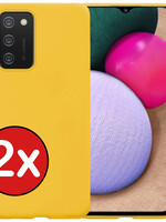 BTH BTH Samsung Galaxy A03s Hoesje Siliconen - Geel - 2 PACK