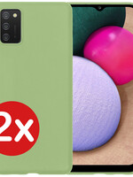 BTH BTH Samsung Galaxy A03s Hoesje Siliconen - Groen - 2 PACK