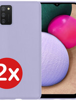 BTH BTH Samsung Galaxy A03s Hoesje Siliconen - Lila - 2 PACK