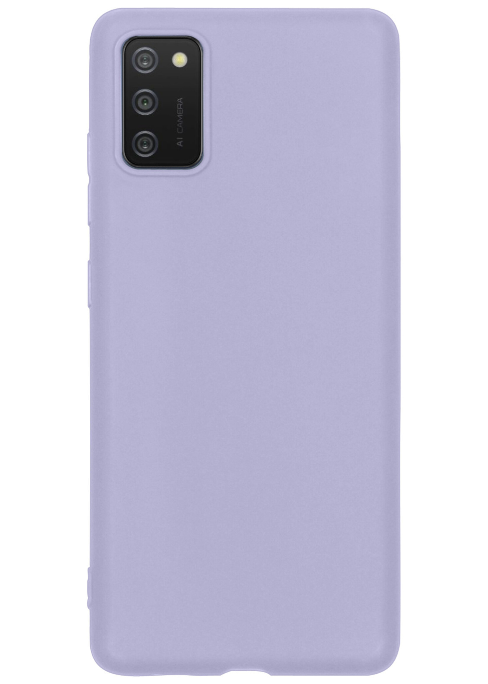 BTH Hoesje Geschikt voor Samsung A03s Hoesje Siliconen Case Hoes - Hoes Geschikt voor Samsung Galaxy A03s Hoes Cover Case - Lila - 2 PACK