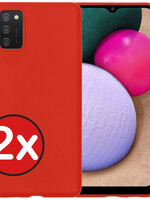 BTH BTH Samsung Galaxy A03s Hoesje Siliconen - Rood - 2 PACK