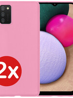 BTH BTH Samsung Galaxy A03s Hoesje Siliconen - Lichtroze - 2 PACK