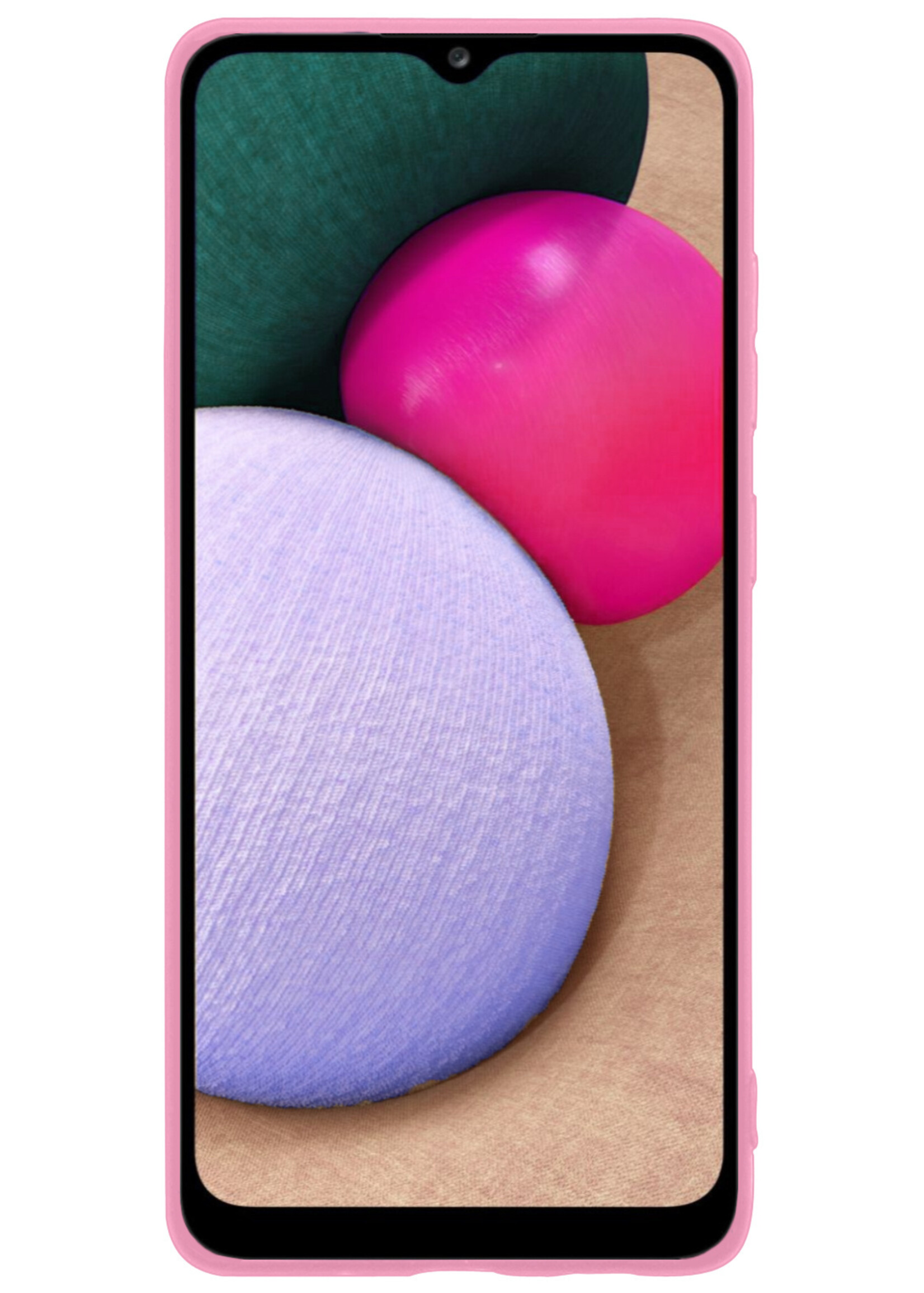 BTH Hoesje Geschikt voor Samsung A03s Hoesje Siliconen Case Hoes - Hoes Geschikt voor Samsung Galaxy A03s Hoes Cover Case - Lichtroze - 2 PACK