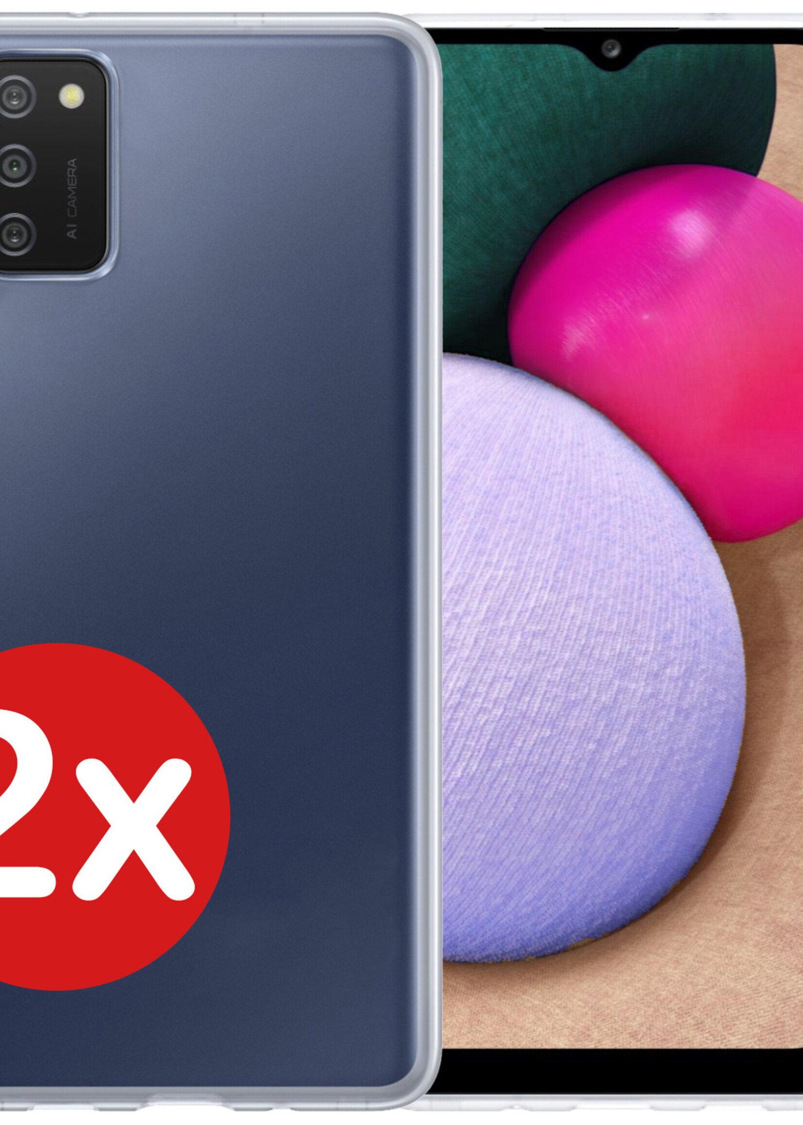 BTH Hoesje Geschikt voor Samsung A03s Hoesje Siliconen Case Hoes - Hoes Geschikt voor Samsung Galaxy A03s Hoes Cover Case - Transparant - 2 PACK