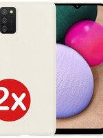 BTH BTH Samsung Galaxy A03s Hoesje Siliconen - Wit - 2 PACK