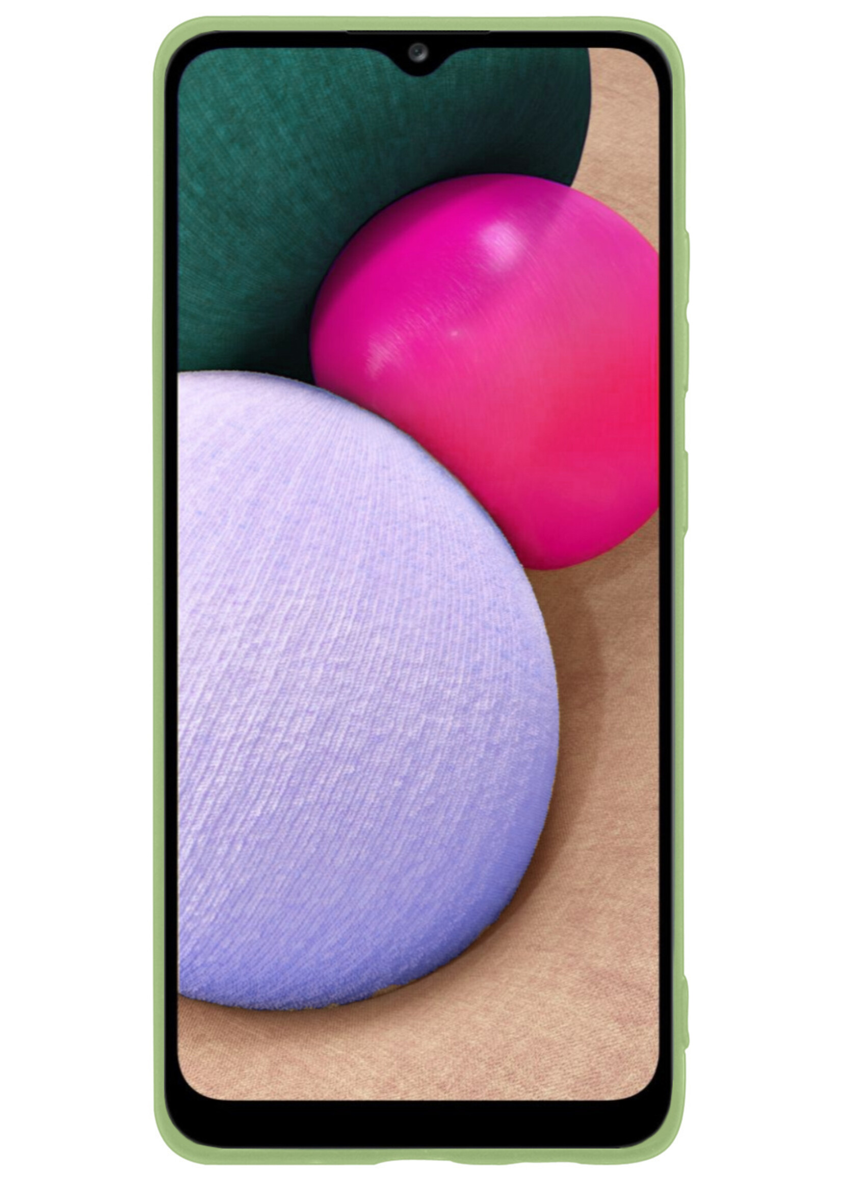 BTH Hoesje Geschikt voor Samsung A03s Hoesje Siliconen Case Hoes Met Screenprotector - Hoes Geschikt voor Samsung Galaxy A03s Hoes Cover Case - Groen