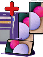 BTH BTH Samsung Galaxy A03s Hoesje Bookcase Paars Met Screenprotector