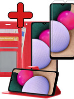 BTH BTH Samsung Galaxy A03s Hoesje Bookcase Rood Met Screenprotector