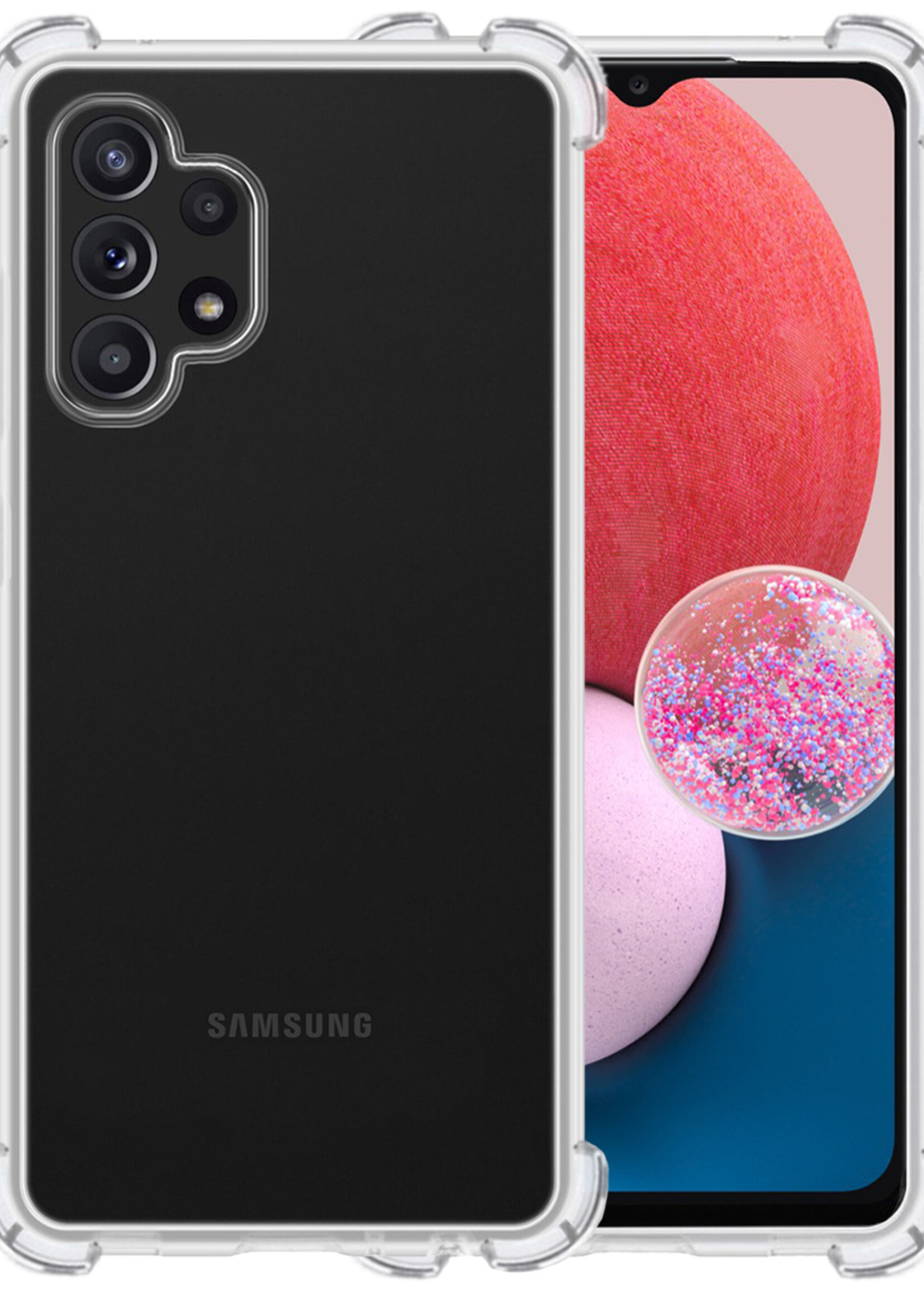 BTH Samsung A13 4G Hoesje Siliconen Shock Proof Case Transparant - Samsung Galaxy A13 4G Hoesje Transparant - Samsung Galaxy A13 4G Hoes Cover Case Shockproof
