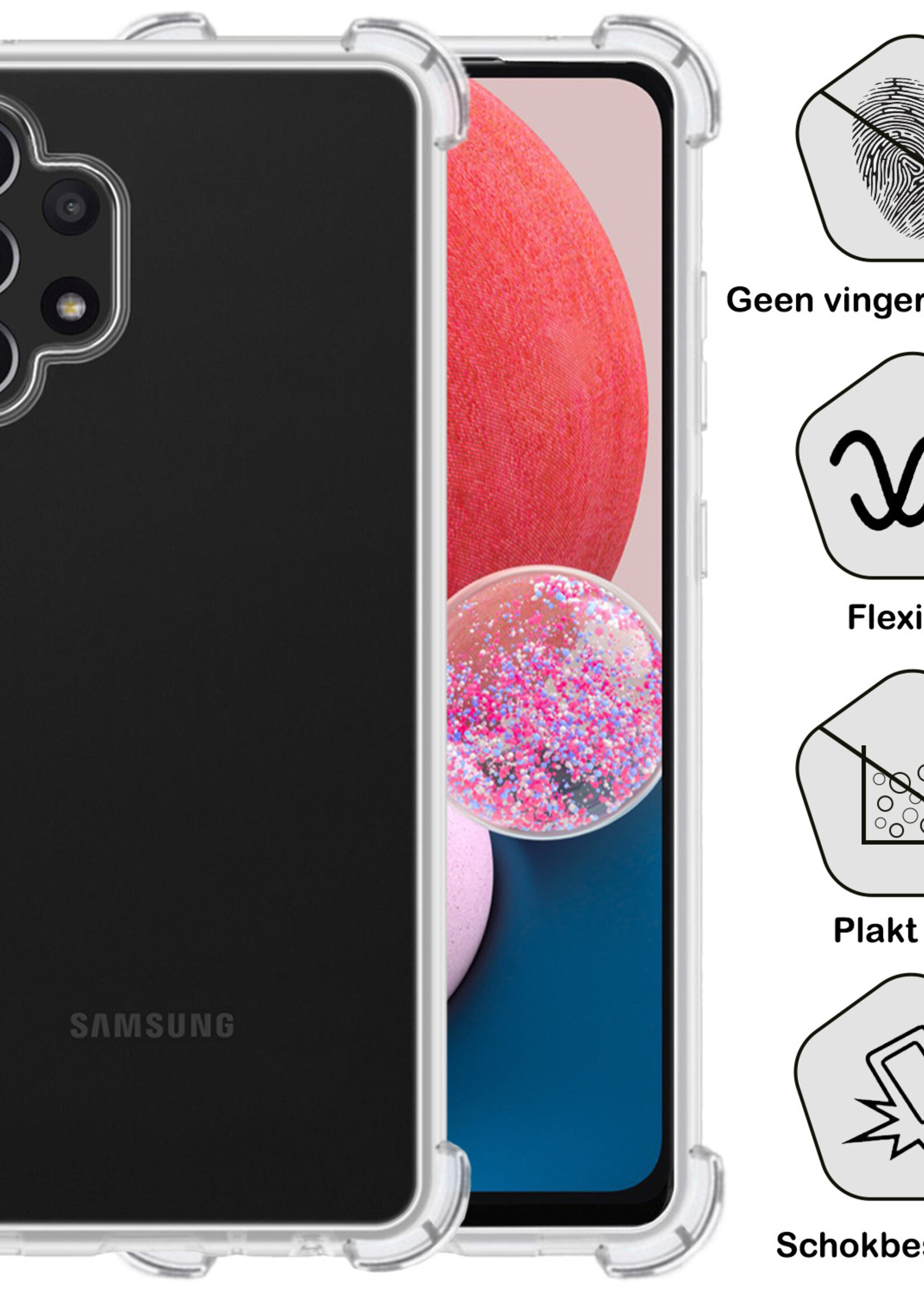 BTH Samsung A13 4G Hoesje Siliconen Shock Proof Case Transparant - Samsung Galaxy A13 4G Hoesje Transparant - Samsung Galaxy A13 4G Hoes Cover Case Shockproof