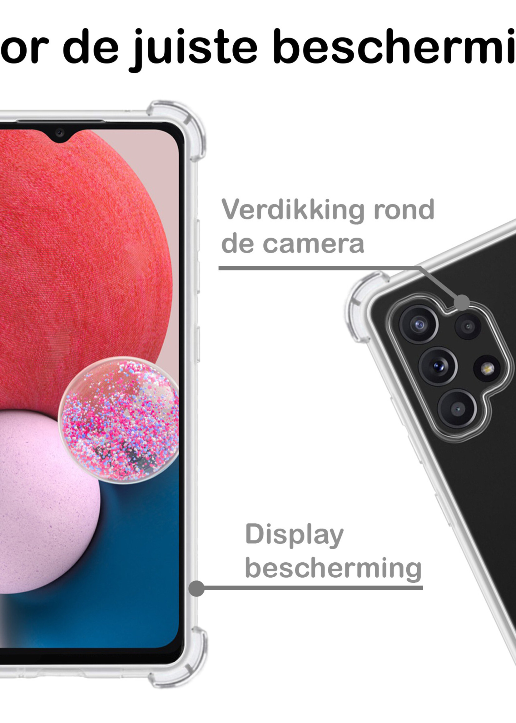 BTH Samsung A13 4G Hoesje Siliconen Shock Proof Case Transparant - Samsung Galaxy A13 4G Hoesje Transparant - Samsung Galaxy A13 4G Hoes Cover Case Shockproof