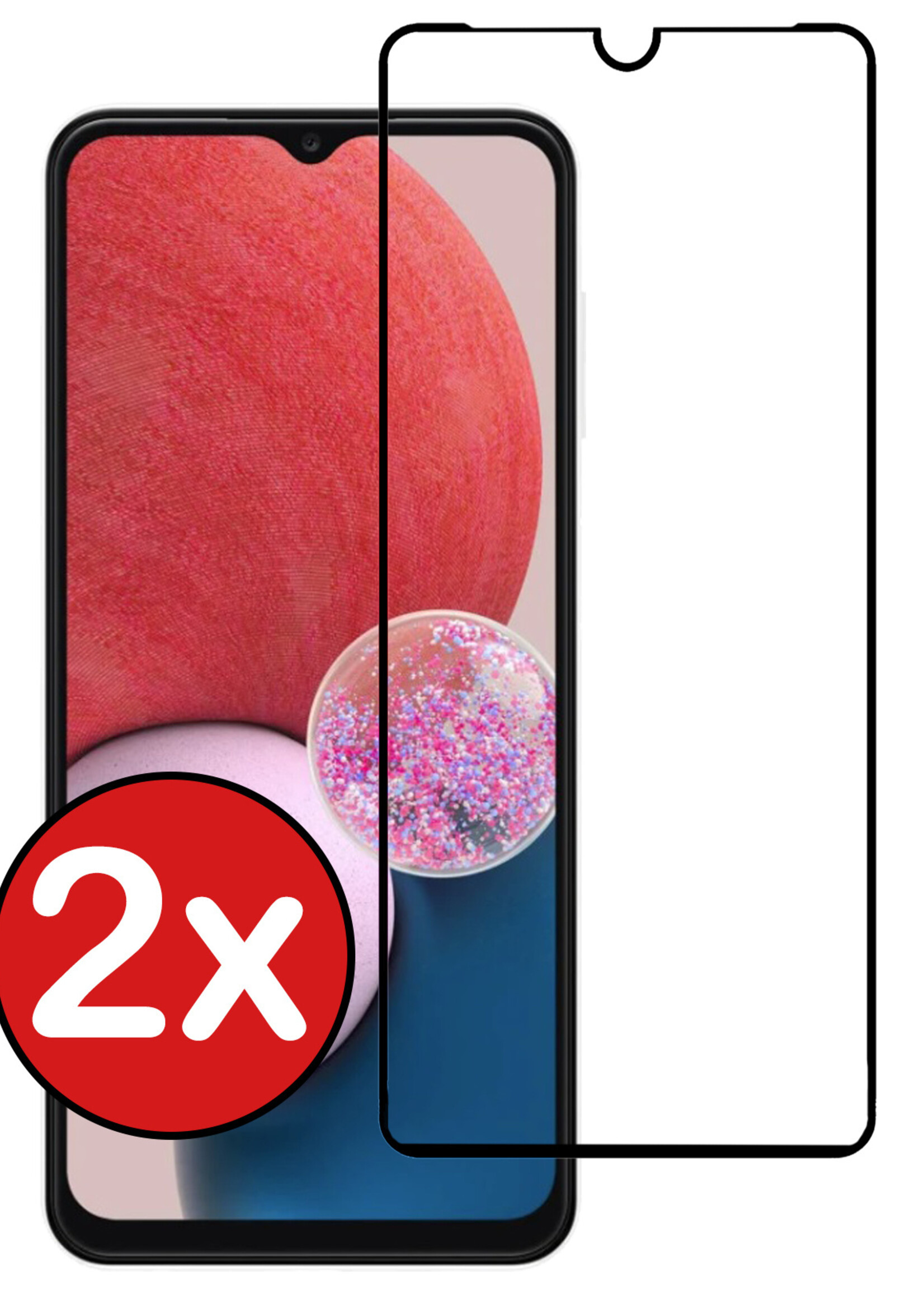 BTH Screenprotector Geschikt voor Samsung A13 4G Screenprotector Glas Gehard Tempered Glass Full Cover - Screenprotector Geschikt voor Samsung Galaxy A13 4G Screen Protector Screen Cover - 2 PACK
