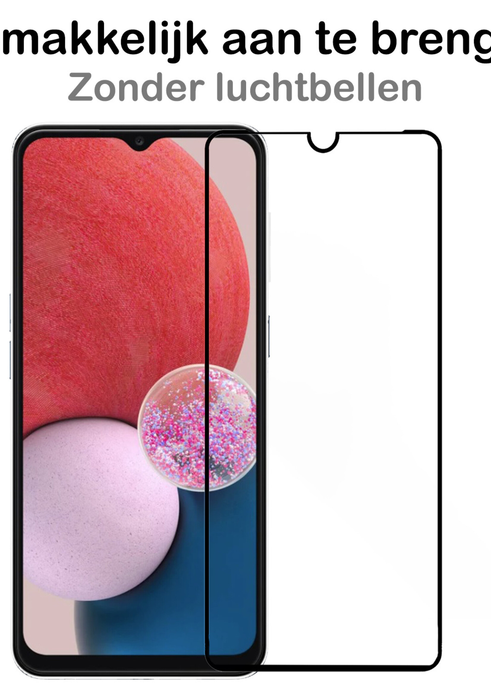 BTH Screenprotector Geschikt voor Samsung A13 4G Screenprotector Glas Gehard Tempered Glass Full Cover - Screenprotector Geschikt voor Samsung Galaxy A13 4G Screen Protector Screen Cover - 2 PACK