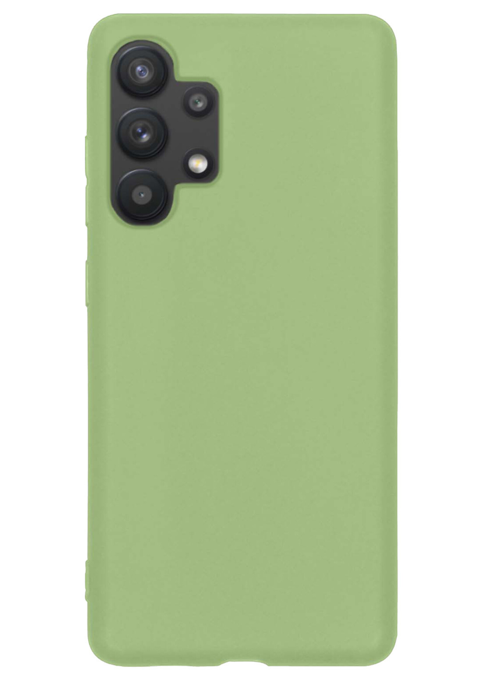 BTH Hoesje Geschikt voor Samsung A13 4G Hoesje Siliconen Case Hoes Met Screenprotector - Hoes Geschikt voor Samsung Galaxy A13 4G Hoes Cover Case - Groen