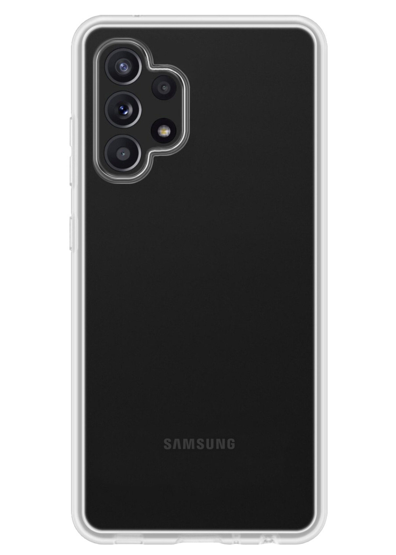 BTH Hoesje Geschikt voor Samsung A13 4G Hoesje Siliconen Case Hoes Met Screenprotector - Hoes Geschikt voor Samsung Galaxy A13 4G Hoes Cover Case - Transparant