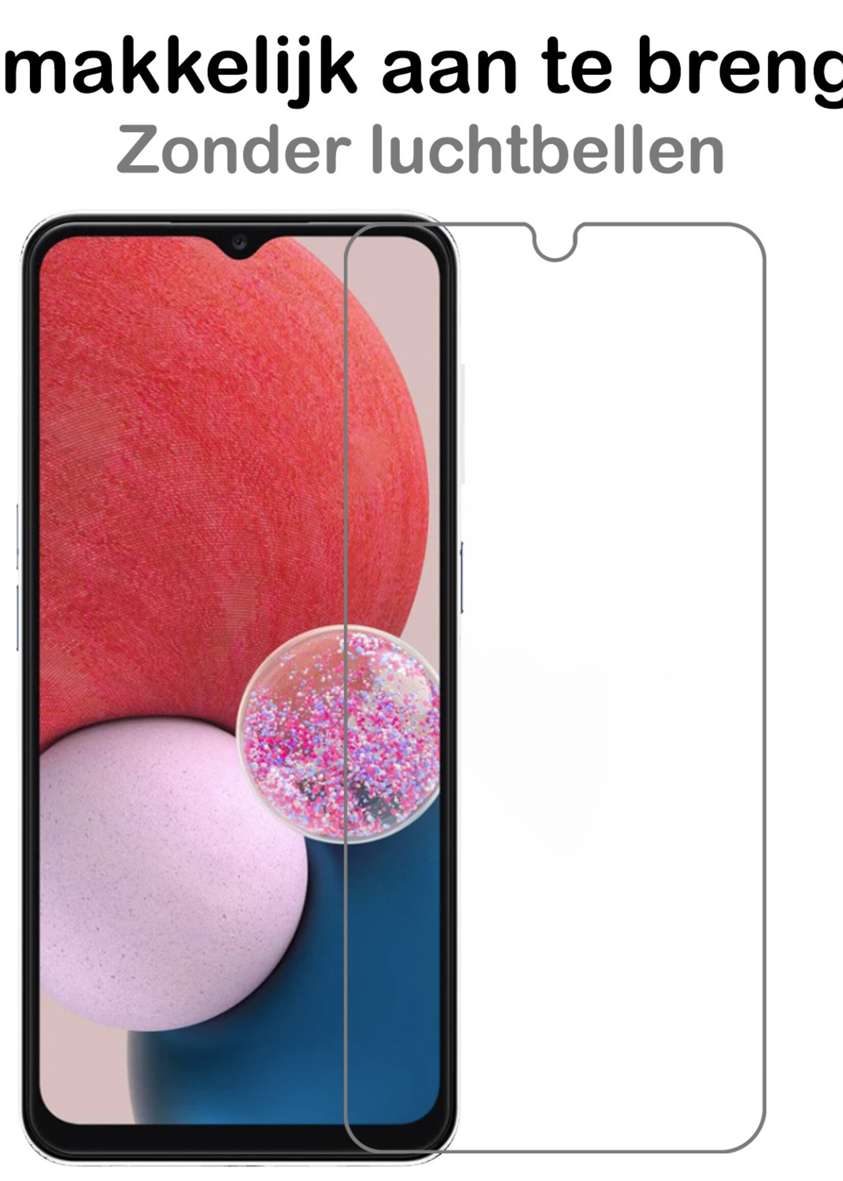 BTH Hoesje Geschikt voor Samsung A13 4G Hoesje Siliconen Case Hoes Met Screenprotector - Hoes Geschikt voor Samsung Galaxy A13 4G Hoes Cover Case - Wit