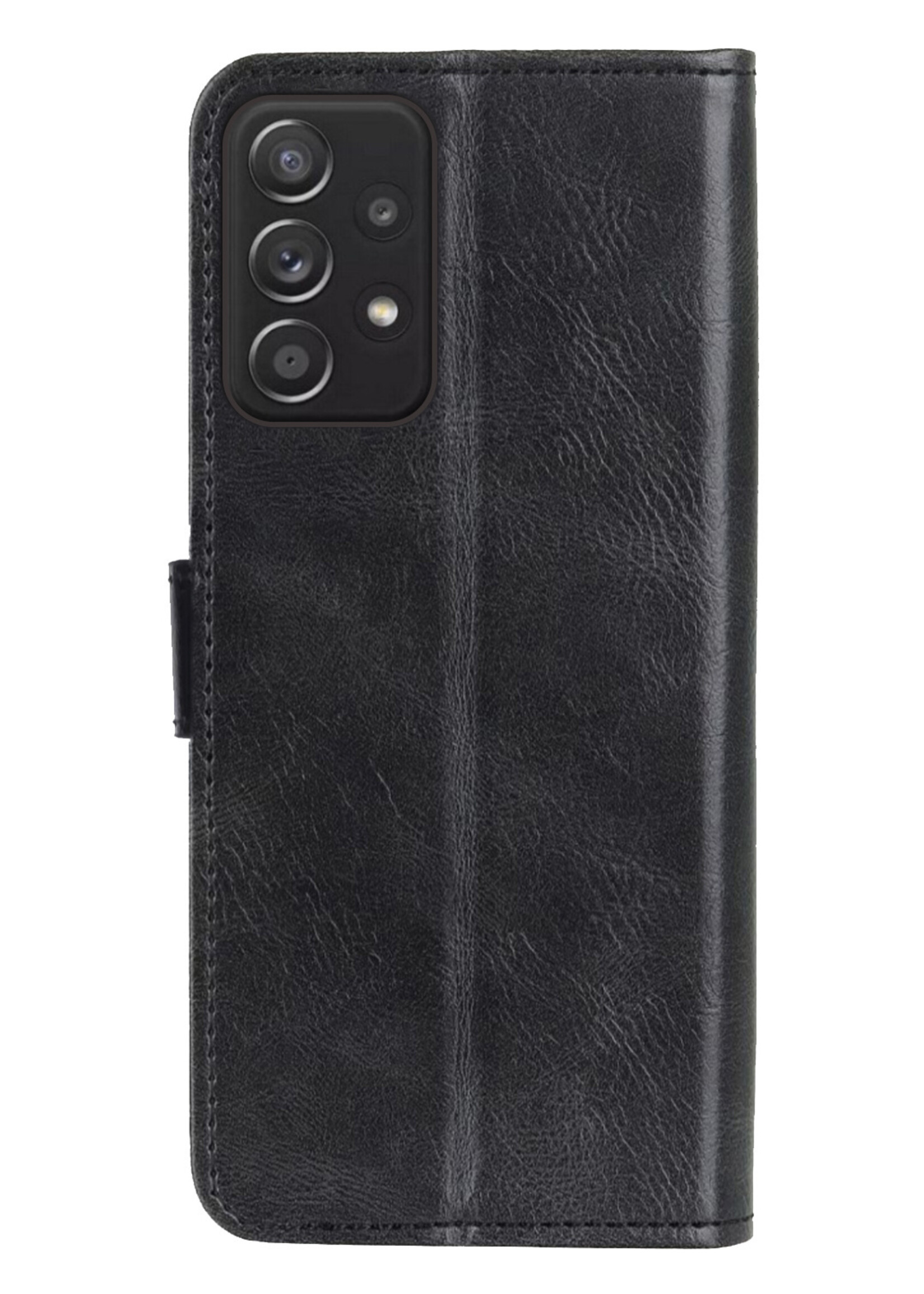 BTH Hoesje Geschikt voor Samsung A13 4G Hoesje Book Case Hoes Portemonnee Cover Walletcase Met Screenprotector - Hoes Geschikt voor Samsung Galaxy A13 4G Hoes Bookcase Hoesje - Zwart
