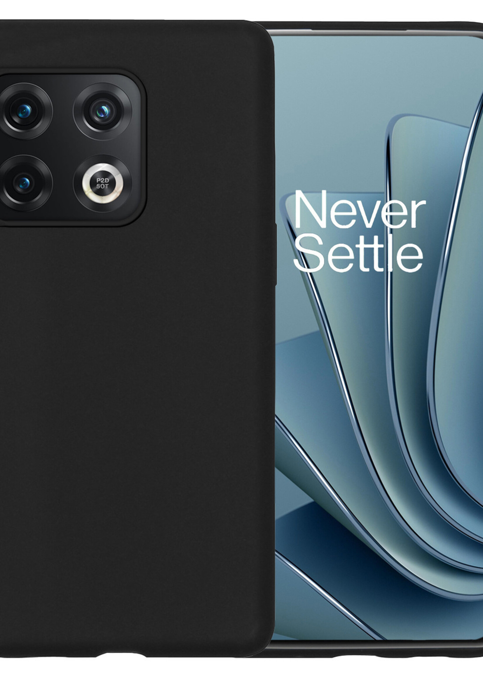 BTH OnePlus 10 Pro Hoesje Siliconen Case Cover - OnePlus 10 Pro Hoesje Cover Hoes Siliconen - Zwart