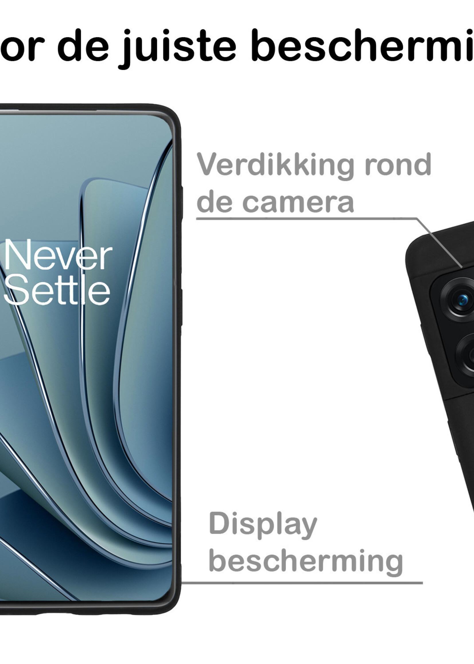 BTH OnePlus 10 Pro Hoesje Siliconen Case Cover - OnePlus 10 Pro Hoesje Cover Hoes Siliconen - Zwart
