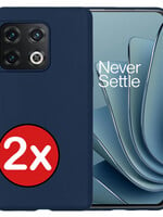 BTH BTH OnePlus 10 Pro Hoesje Siliconen - Donkerblauw - 2 PACK