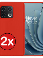 BTH BTH OnePlus 10 Pro Hoesje Siliconen - Rood - 2 PACK