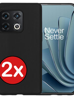 BTH BTH OnePlus 10 Pro Hoesje Siliconen - Zwart - 2 PACK