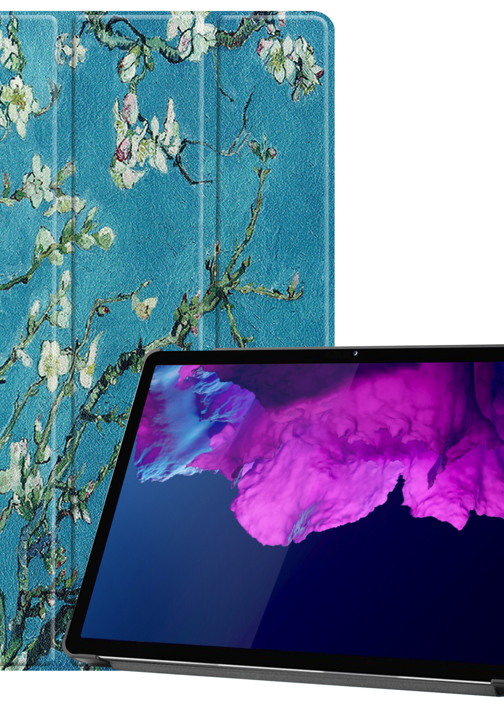 BTH Lenovo Tab P11 Plus Hoes Luxe Book Case Hoesje - Lenovo Tab P11 Plus Hoes Cover (11 inch) - Bloesem
