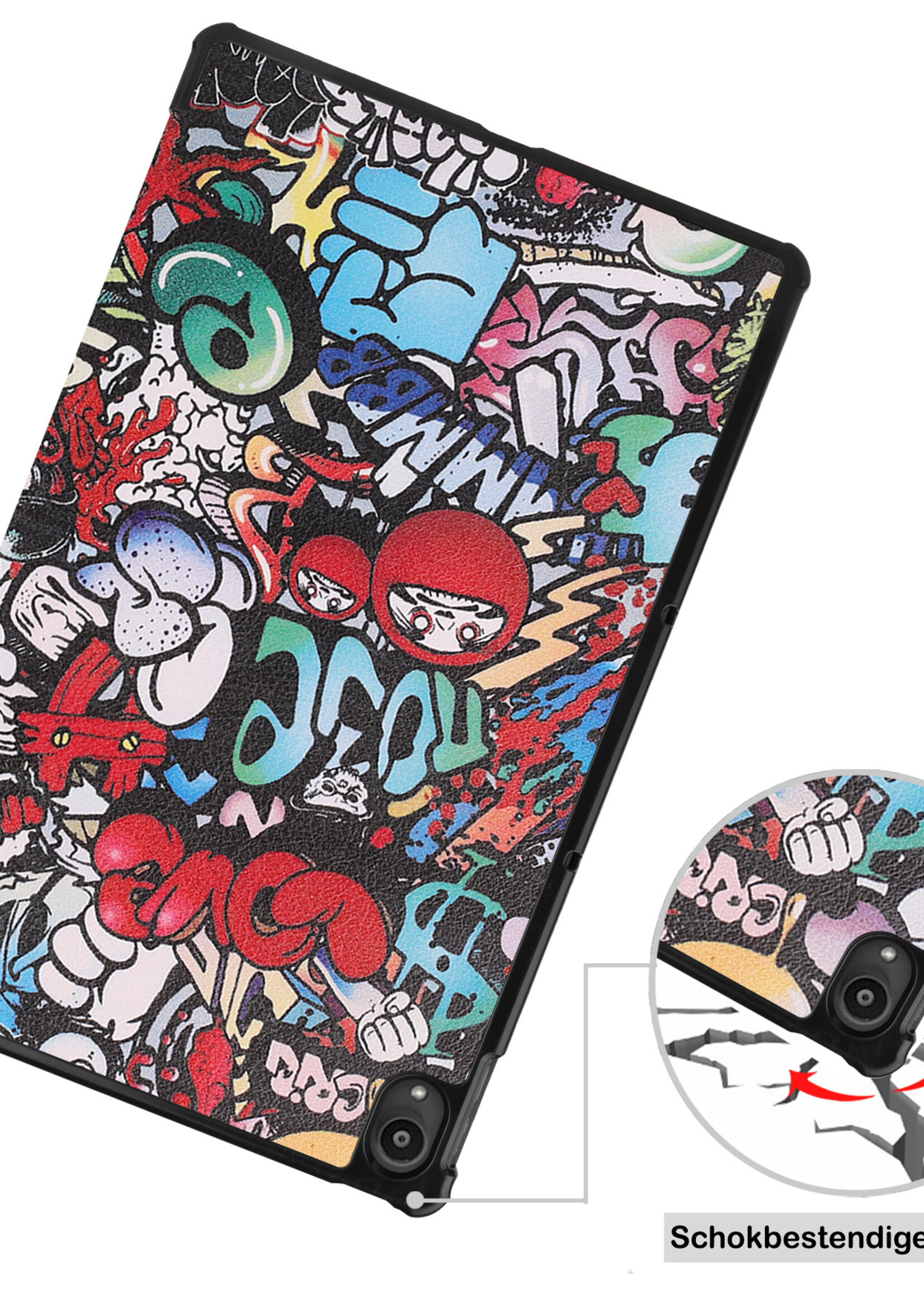 BTH Hoes Geschikt voor Lenovo Tab P11 Plus Hoes Book Case Hoesje Trifold Cover Met Screenprotector - Hoesje Geschikt voor Lenovo Tab P11 Plus Hoesje Bookcase - Graffity