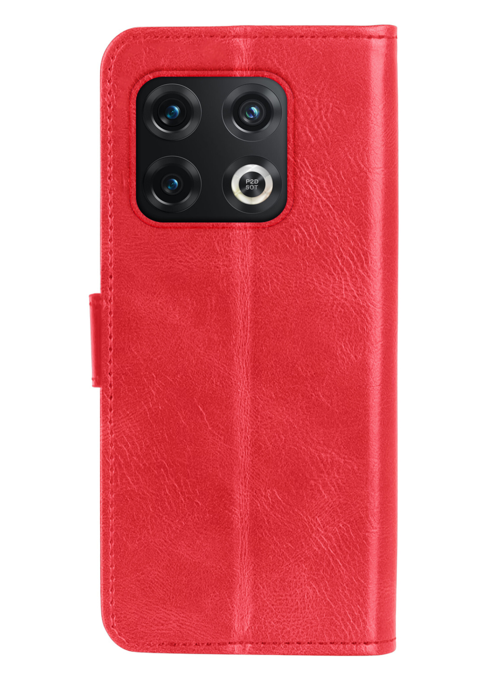 BTH OnePlus 10 Pro Hoesje Book Case Hoes - OnePlus 10 Pro Case Hoesje Portemonnee Cover - OnePlus 10 Pro Hoes Wallet Case Hoesje - Rood