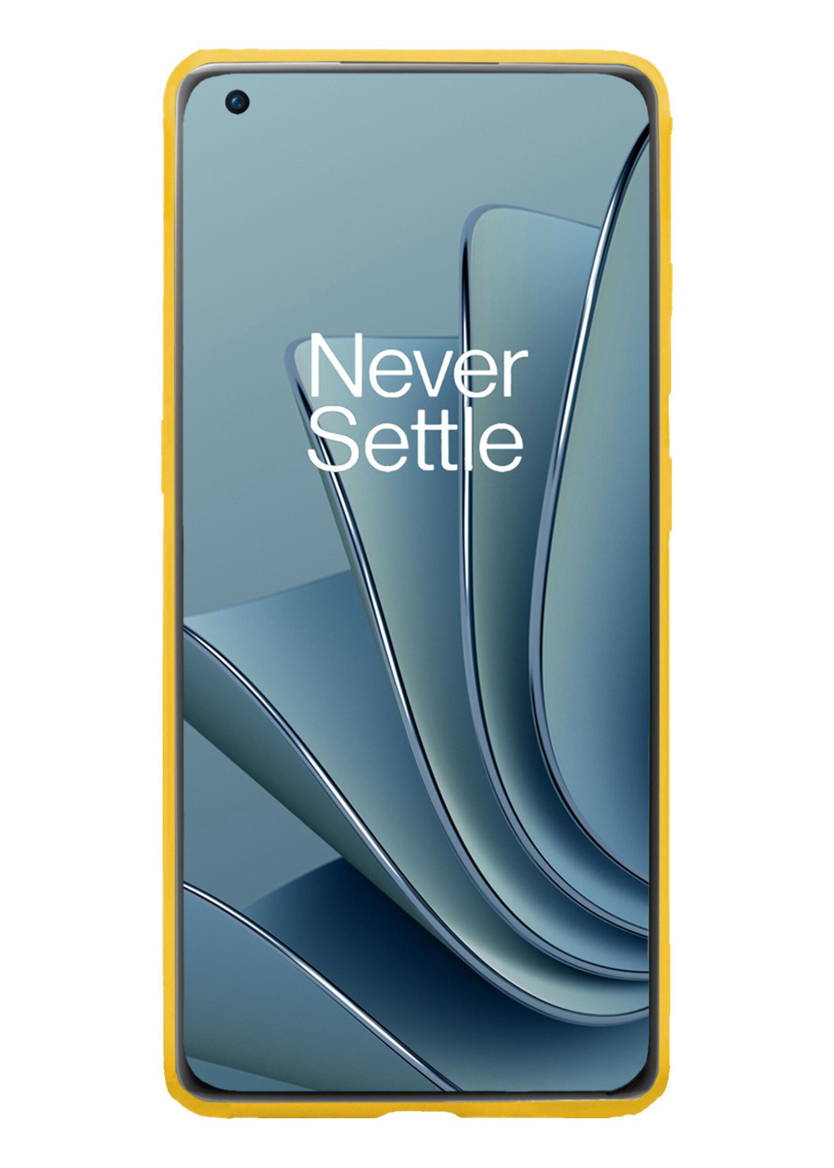 BTH Hoesje Geschikt voor OnePlus 10 Pro Hoesje Siliconen Case Hoes Met Screenprotector - Hoes Geschikt voor OnePlus 10 Pro Hoes Cover Case - Geel