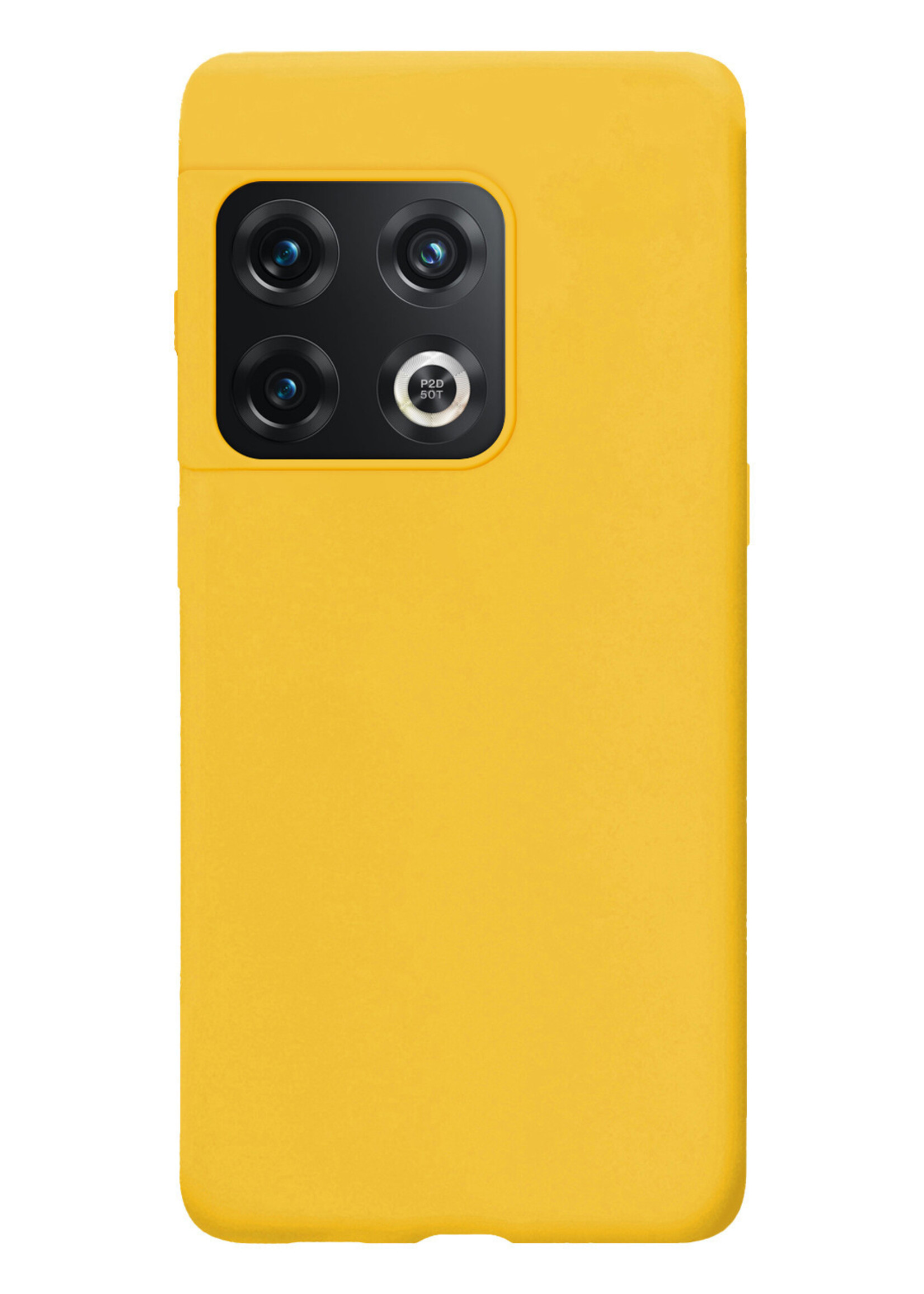 BTH Hoesje Geschikt voor OnePlus 10 Pro Hoesje Siliconen Case Hoes Met Screenprotector - Hoes Geschikt voor OnePlus 10 Pro Hoes Cover Case - Geel