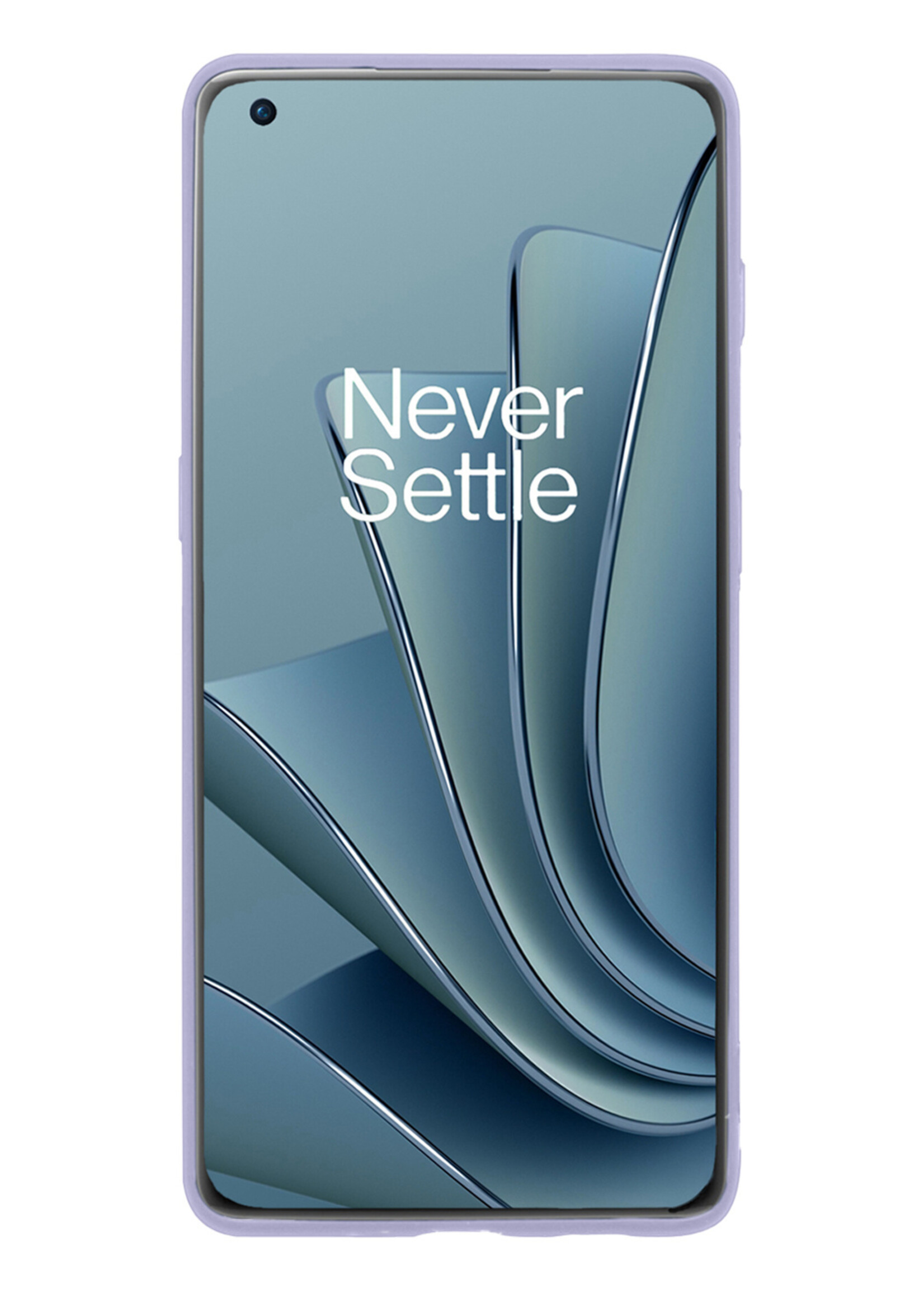 BTH Hoesje Geschikt voor OnePlus 10 Pro Hoesje Siliconen Case Hoes Met Screenprotector - Hoes Geschikt voor OnePlus 10 Pro Hoes Cover Case - Lila