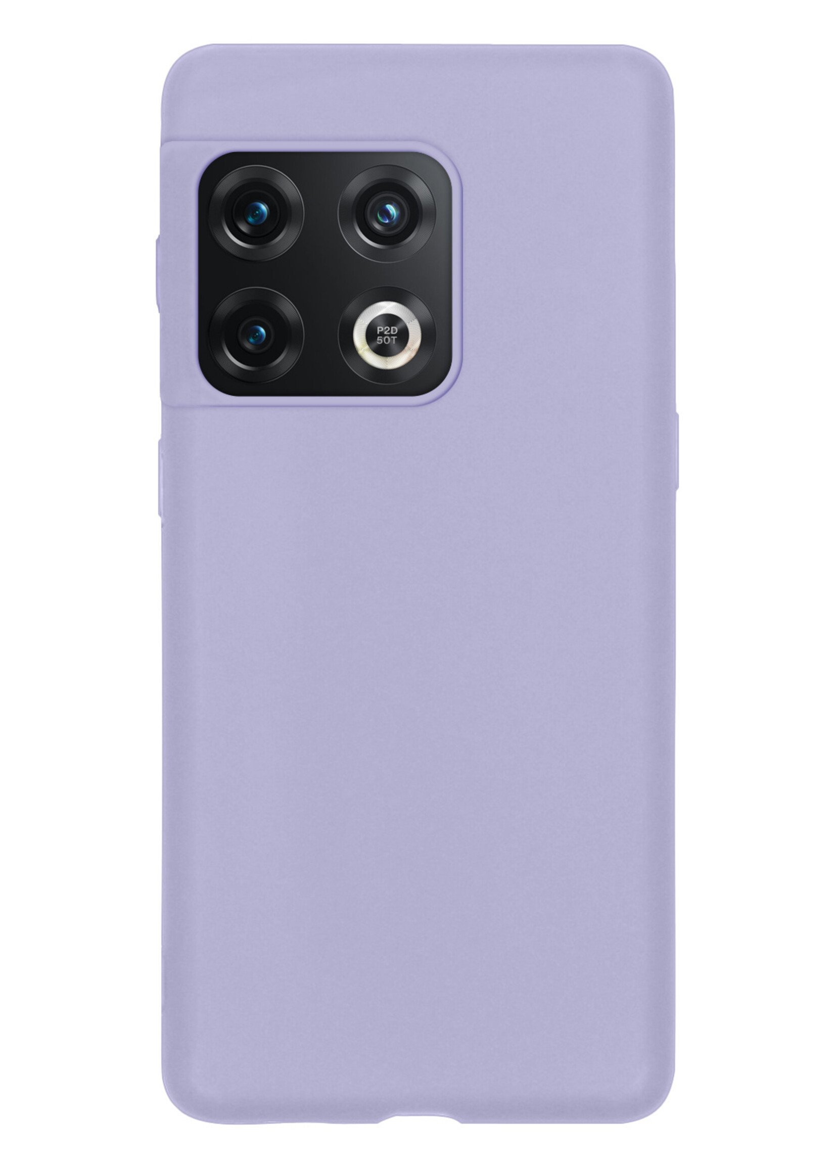 BTH Hoesje Geschikt voor OnePlus 10 Pro Hoesje Siliconen Case Hoes Met Screenprotector - Hoes Geschikt voor OnePlus 10 Pro Hoes Cover Case - Lila