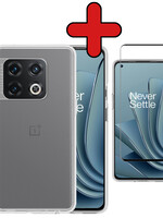 BTH BTH OnePlus 10 Pro Hoesje Siliconen Met Screenprotector - Transparant