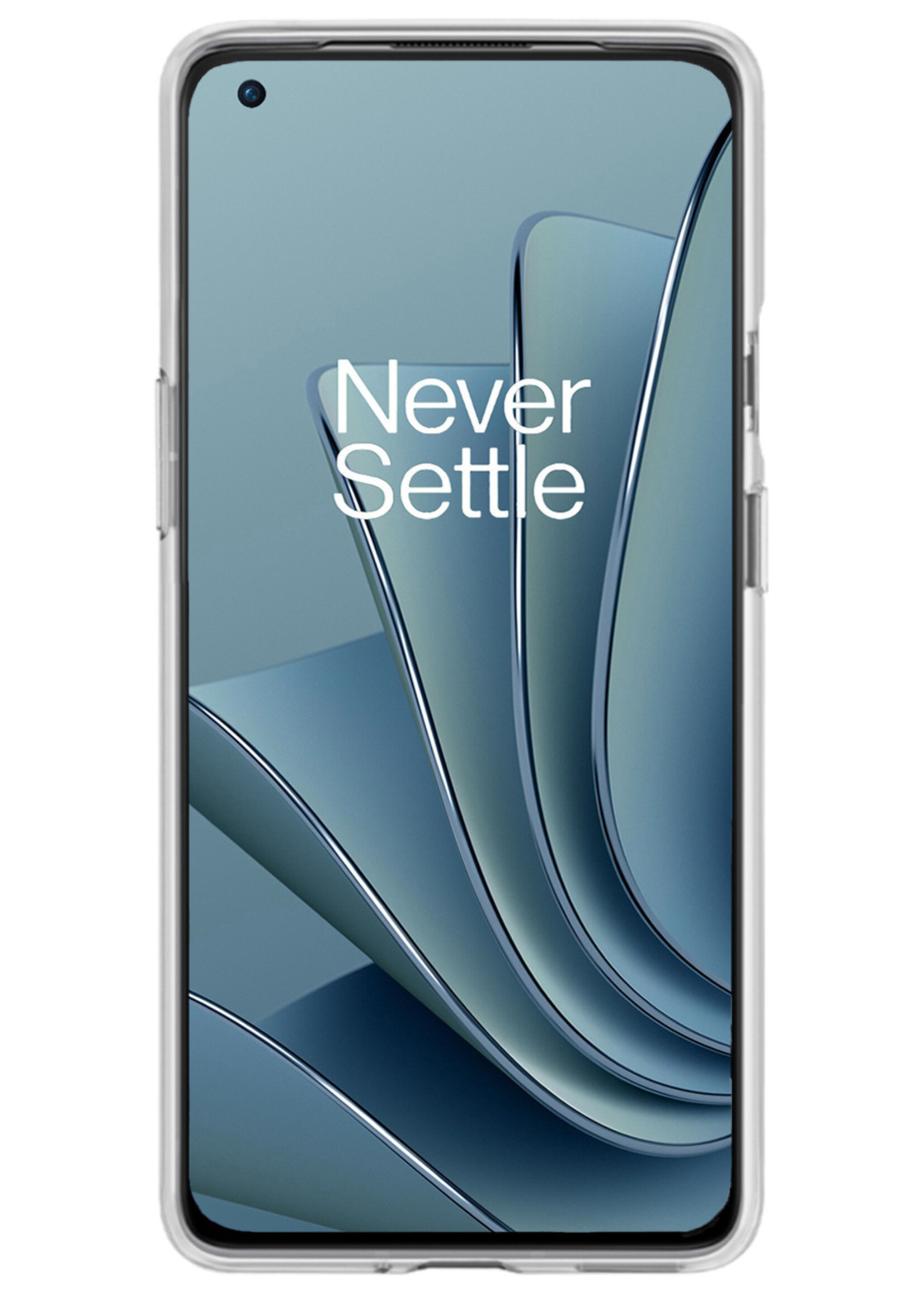 BTH Hoesje Geschikt voor OnePlus 10 Pro Hoesje Siliconen Case Hoes Met Screenprotector - Hoes Geschikt voor OnePlus 10 Pro Hoes Cover Case - Transparant